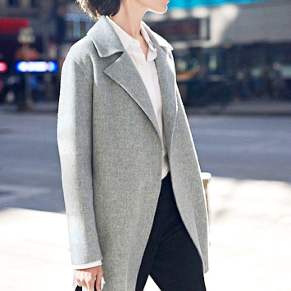 Theory Sileena Winsome Open Front Coat in Double-Face Wool-Cashmere Size Medium - Picture 16 of 16